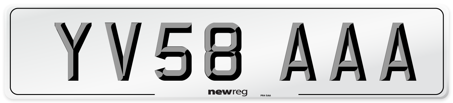 YV58 AAA Number Plate from New Reg